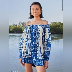 Farm Rio flora tapestry off shoulder top